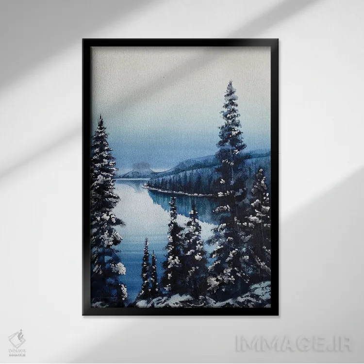 تابلو دکوراتیو منظره اثر لیام کوموات - نمای قابدار مشکی