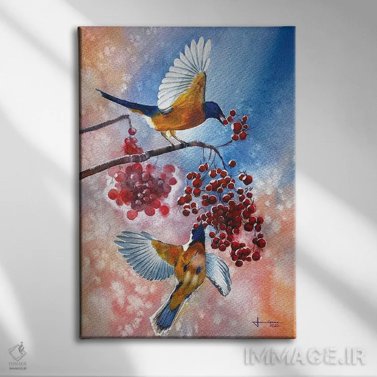 تابلو دکوراتیو پارسنگ کبود اثر لیام کوموات - نمای روبهرو روی دیوار