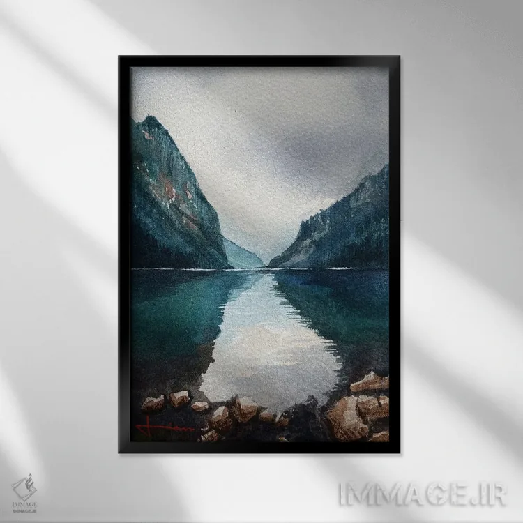 تابلو دکوراتیو مستقیما عبور کردن اثر لیام کوموات - نمای قابدار مشکی