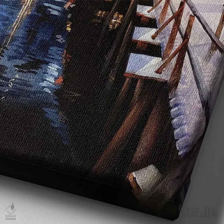 تابلو دکوراتیو بندرگاه اثر لیام کوموات - نمای نزدیک بافت بوم