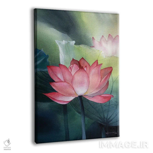 تابلو دکوراتیو نیلوفر آبی ۱ اثر لیام کوموات - نمای پرسپکتیو محصول