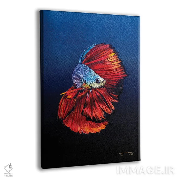 تابلو دکوراتیو بتای قرمز اثر لیام کوموات - نمای پرسپکتیو محصول