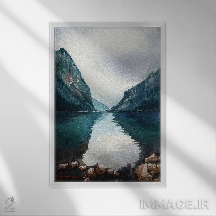 تابلو دکوراتیو مستقیما عبور کردن اثر لیام کوموات - نمای قابدار سفید