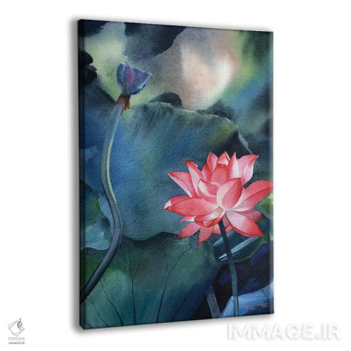 تابلو دکوراتیو نیلوفر آبی ۵ اثر لیام کوموات - نمای پرسپکتیو محصول