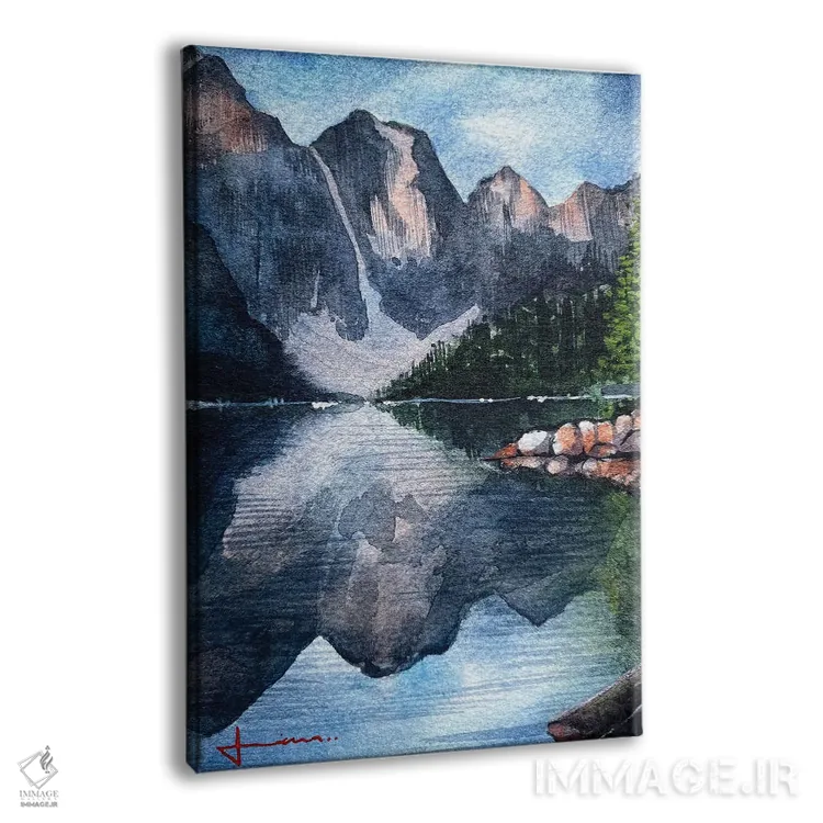 تابلو دکوراتیو بازتاب کوه اثر لیام کوموات - نمای پرسپکتیو محصول