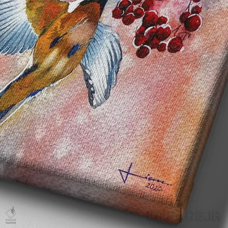 تابلو دکوراتیو پارسنگ کبود اثر لیام کوموات - نمای نزدیک بافت بوم