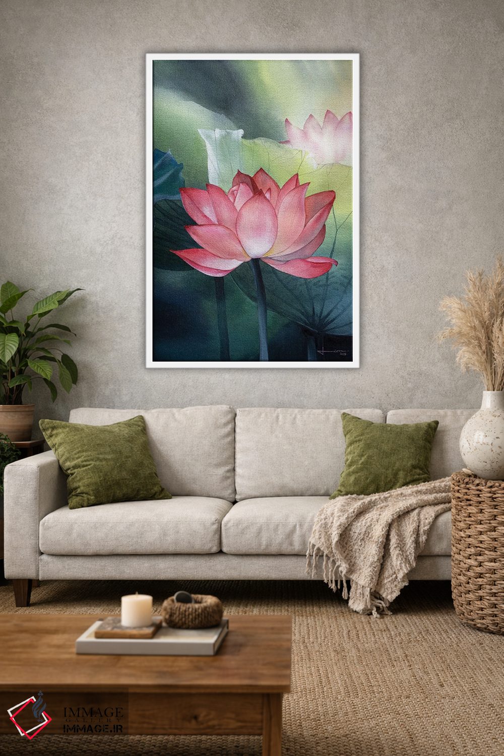 تابلو دکوراتیو نیلوفر آبی ۱ اثر لیام کوموات - D1W