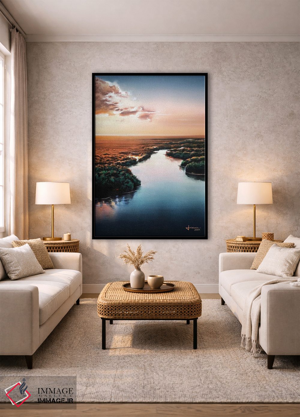 تابلو دکوراتیو غروب خورشید اثر لیام کوموات - D1B