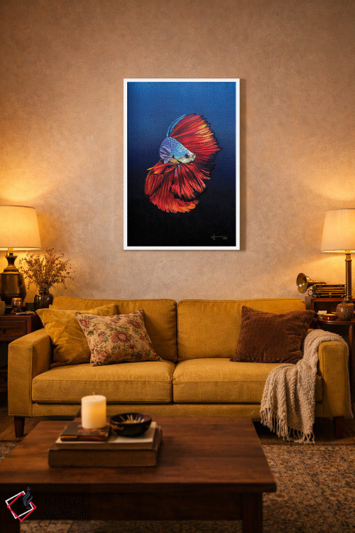 تابلو دکوراتیو بتای قرمز اثر لیام کوموات - D2W