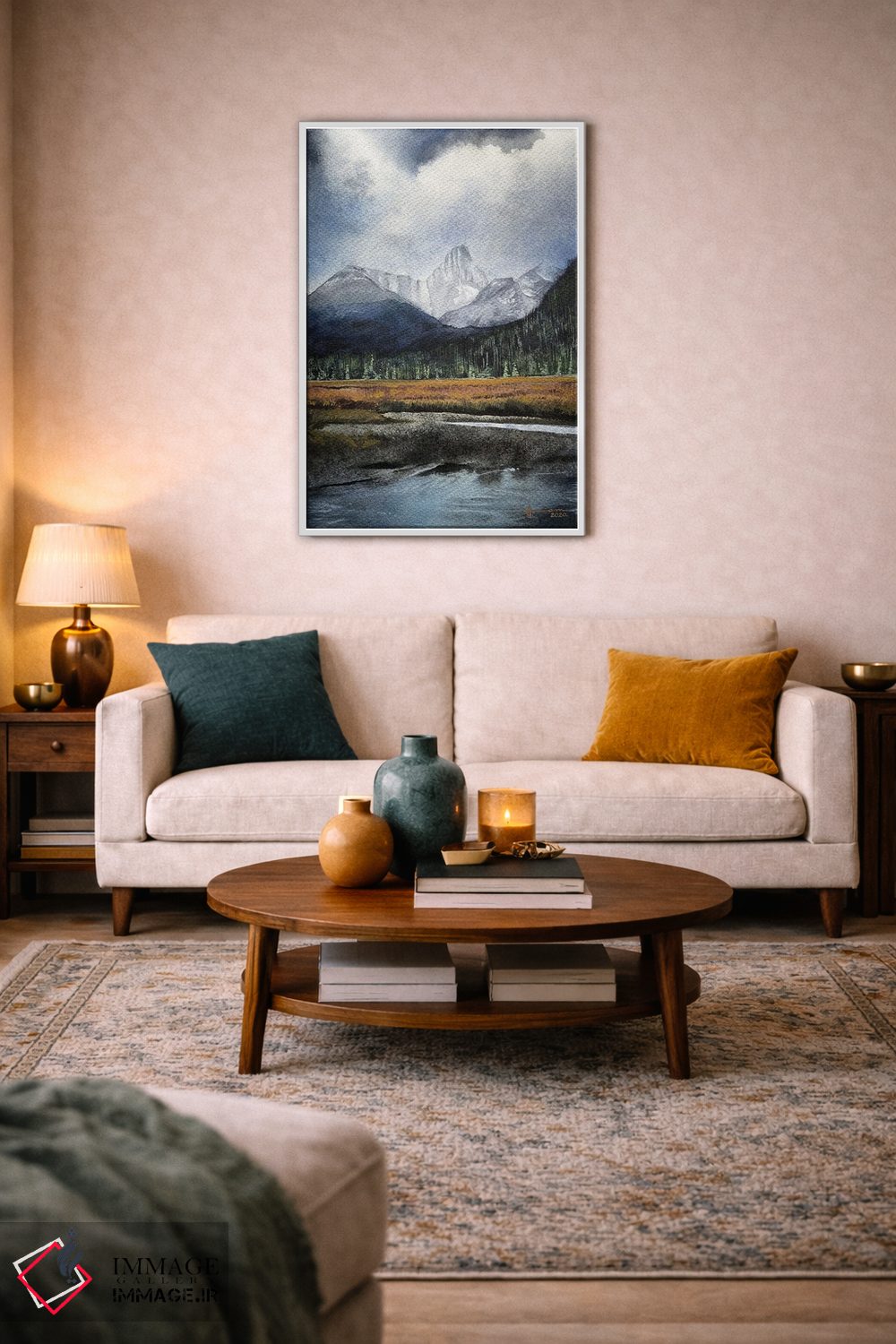 تابلو دکوراتیو دریاچه کوهستانی اثر لیام کوموات - D2W