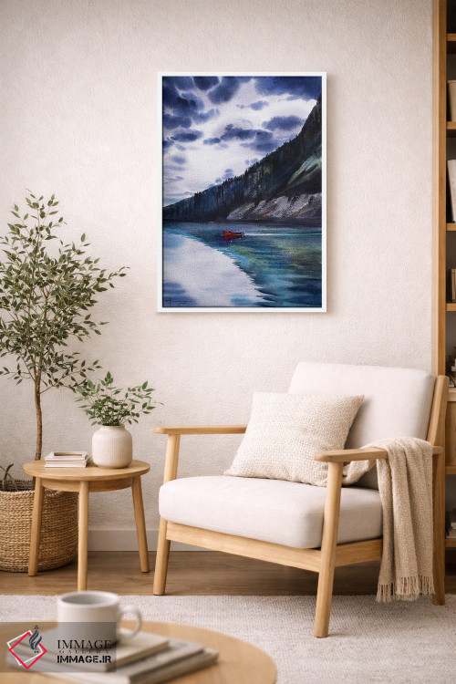 تابلو دکوراتیو قایق قرمز اثر لیام کوموات - D4W