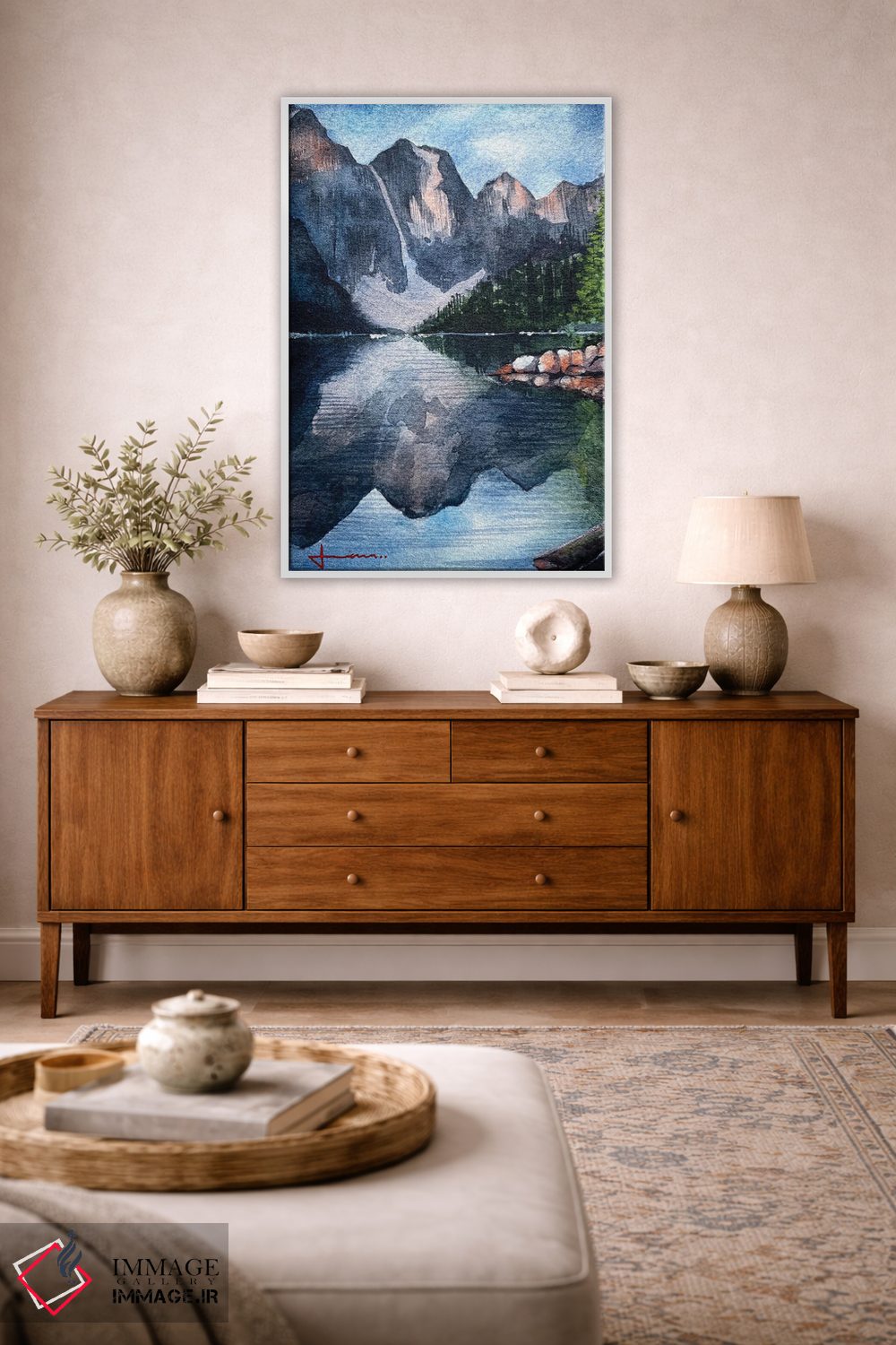 تابلو دکوراتیو بازتاب کوه اثر لیام کوموات - D1W