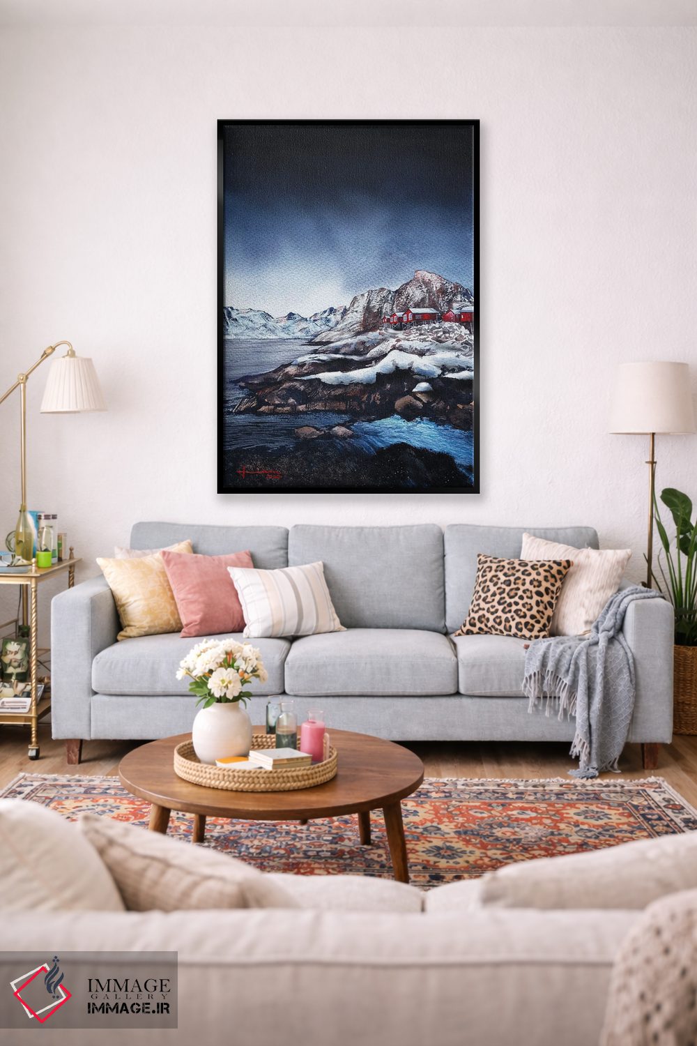 تابلو دکوراتیو خانه قرمز اثر لیام کوموات - D1B