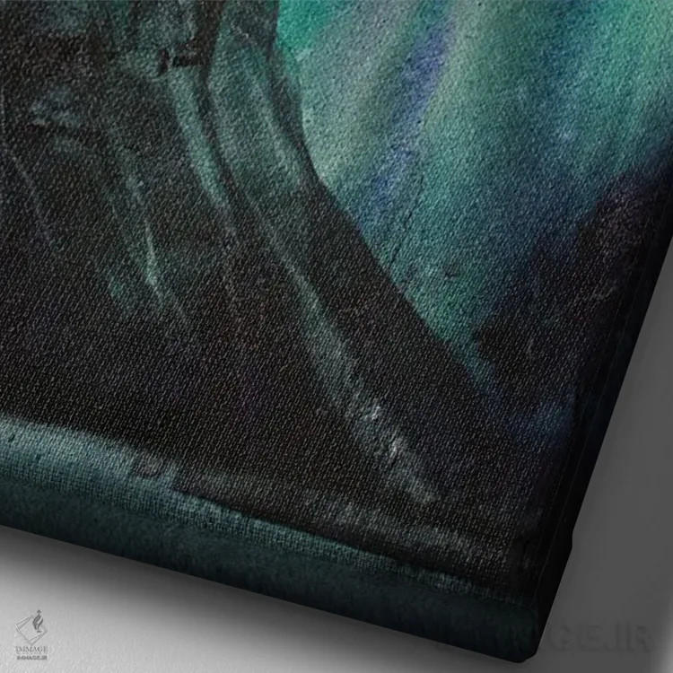 تابلو دکوراتیو شفق شمالی اثر لیام کوموات - نمای نزدیک بافت بوم