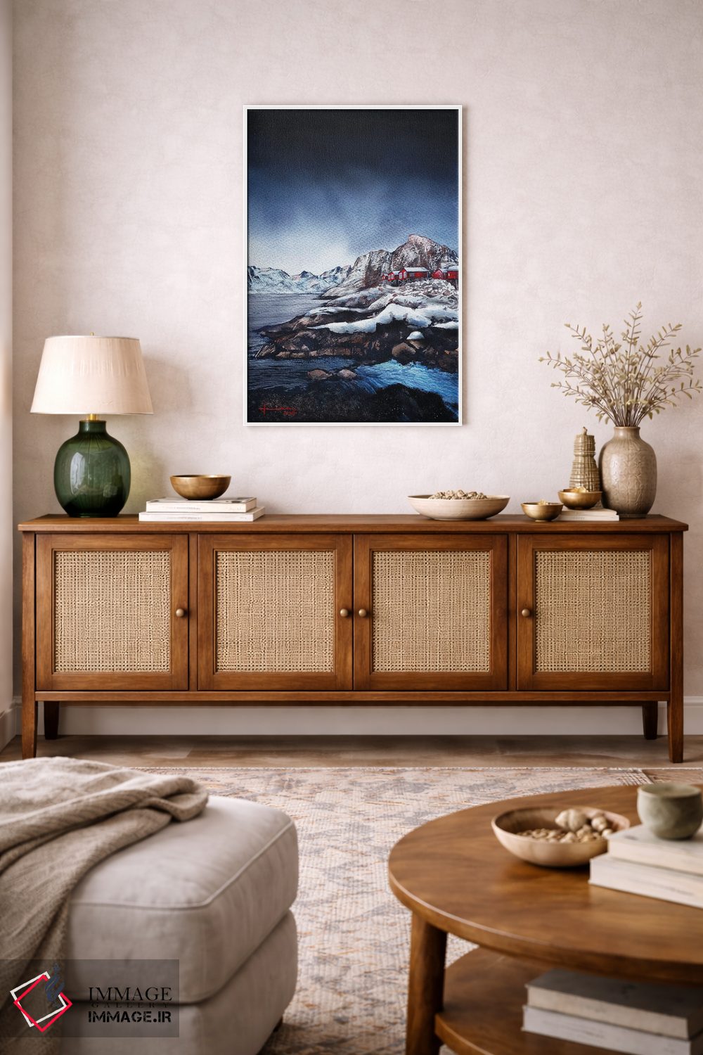 تابلو دکوراتیو خانه قرمز اثر لیام کوموات - D2W