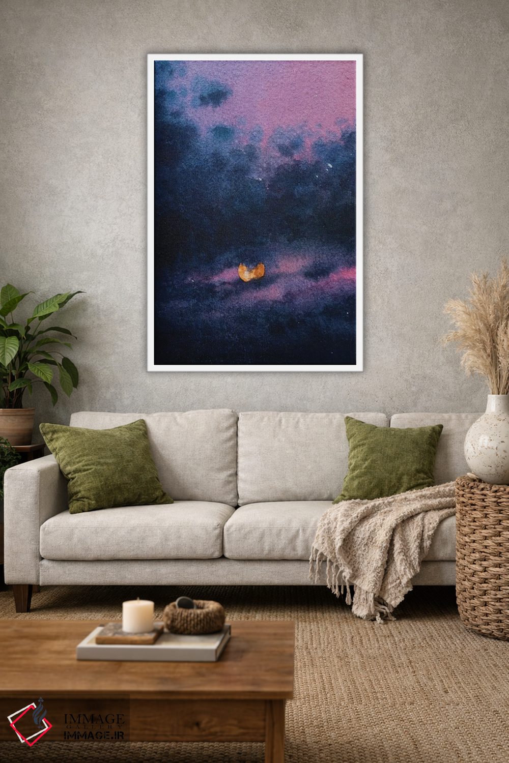 تابلو دکوراتیو خورشید در حال تابش اثر لیام کوموات - D1W