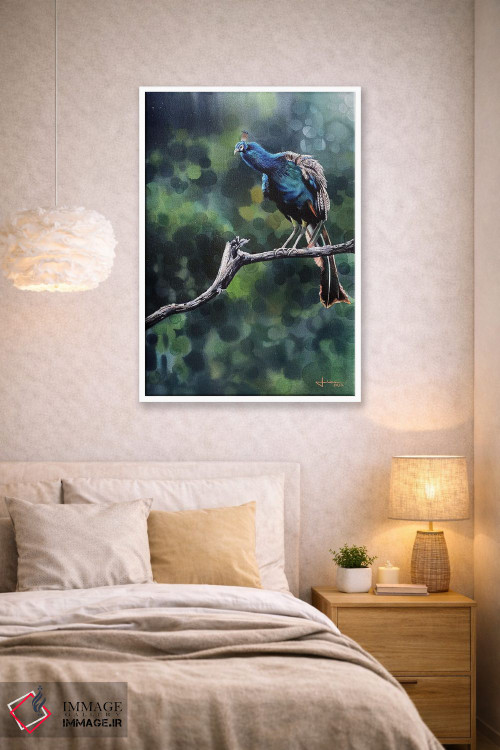 تابلو دکوراتیو طاووس نشسته اثر لیام کوموات - D1W