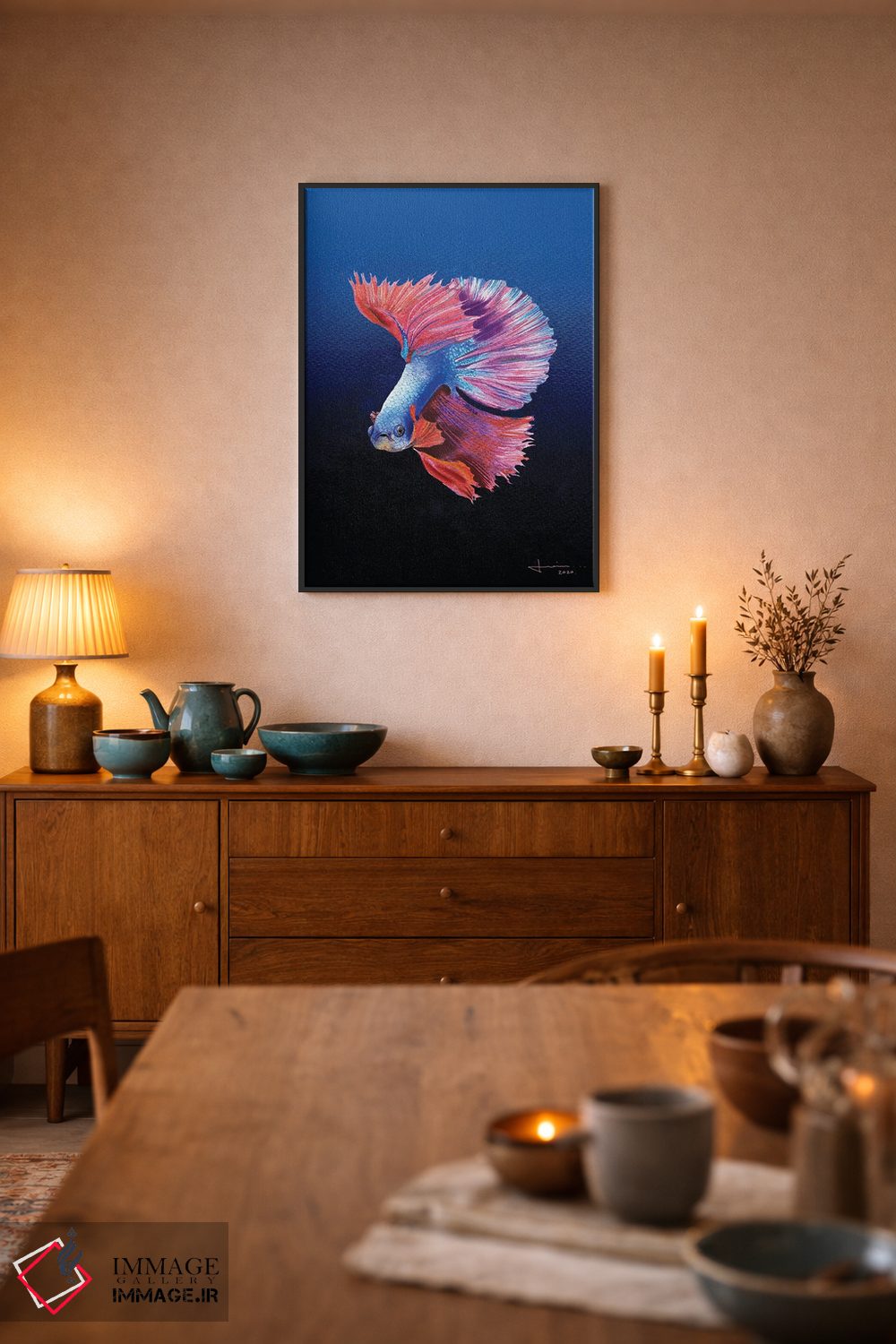 تابلو دکوراتیو سیامی اثر لیام کوموات - D6B