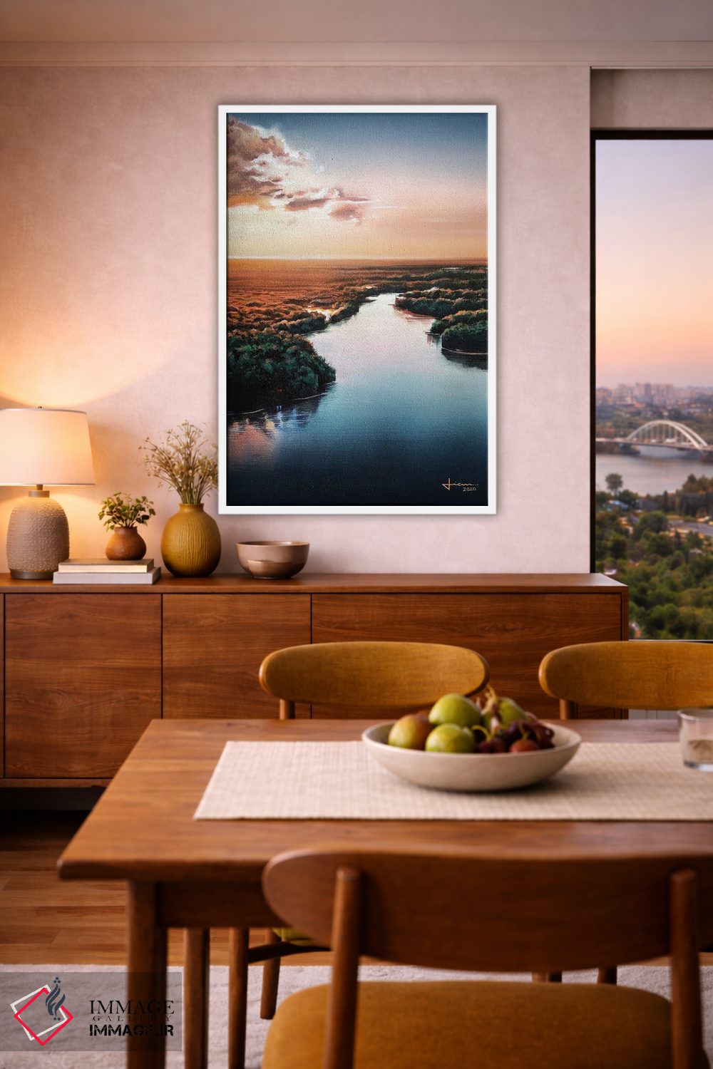 تابلو دکوراتیو غروب خورشید اثر لیام کوموات - D5W