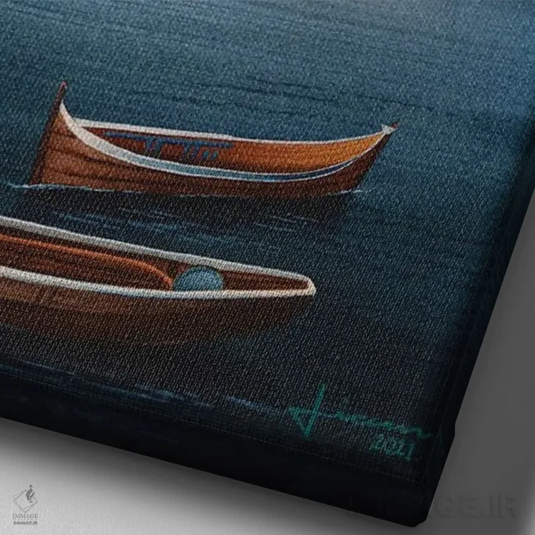 تابلو دکوراتیو تاریکی اثر لیام کوموات - نمای نزدیک بافت بوم