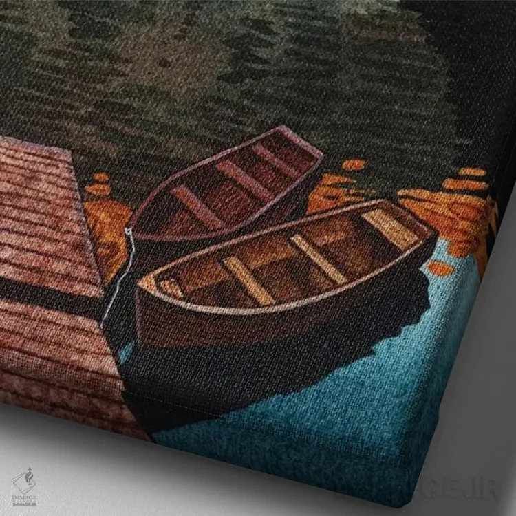 تابلو دکوراتیو تلالو اثر لیام کوموات - نمای نزدیک بافت بوم