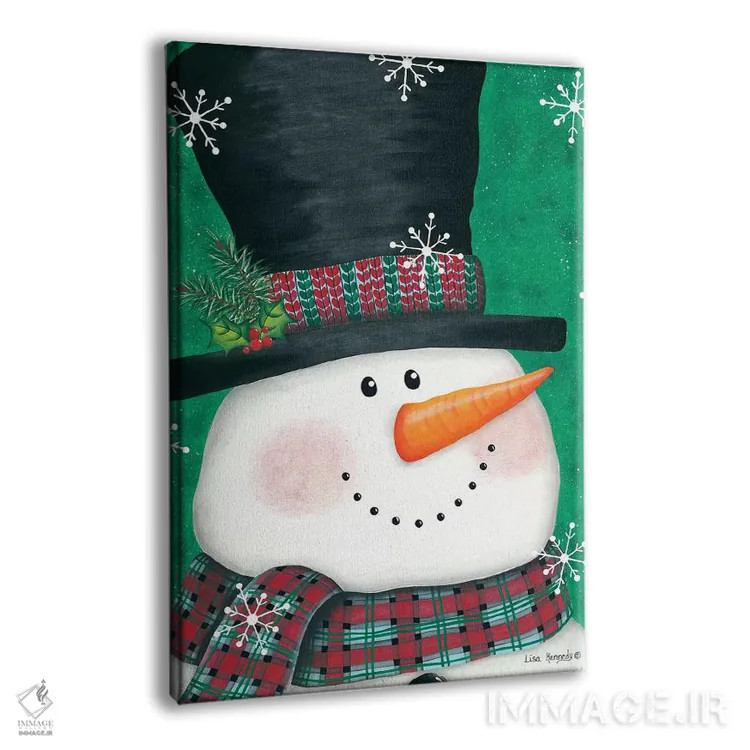 تابلو دکوراتیو آدم برفی پرتره اثر لیزا کندی - نمای پرسپکتیو محصول