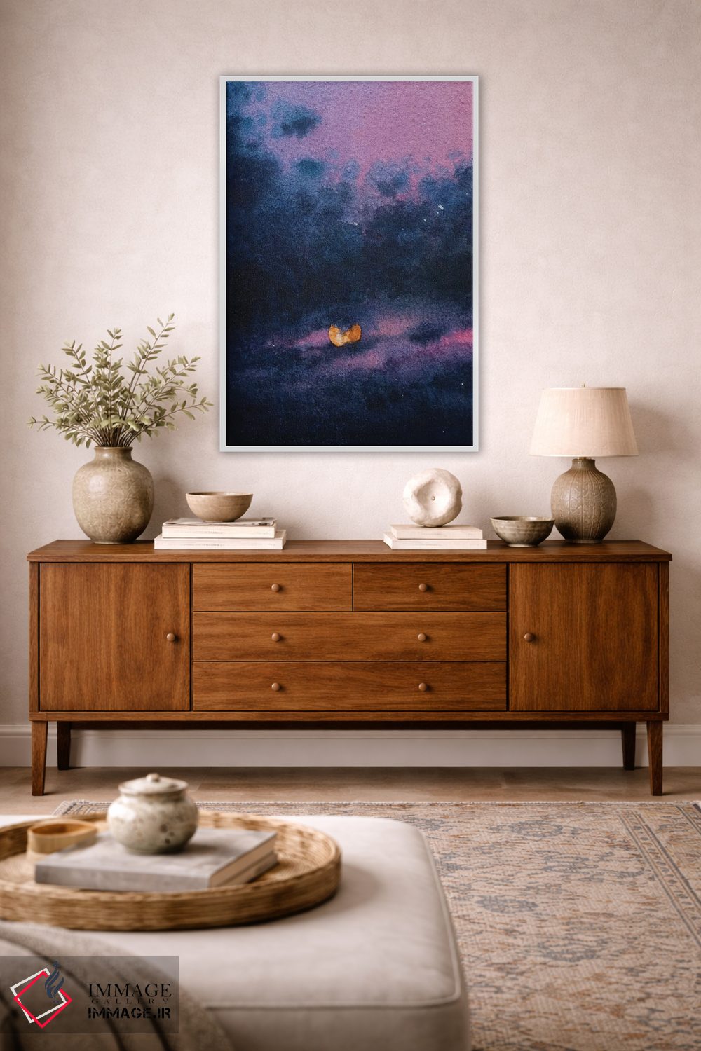 تابلو دکوراتیو خورشید در حال تابش اثر لیام کوموات - D2W