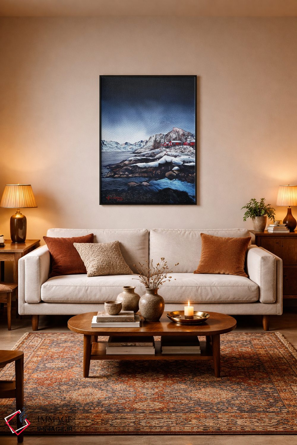 تابلو دکوراتیو خانه قرمز اثر لیام کوموات - D4B