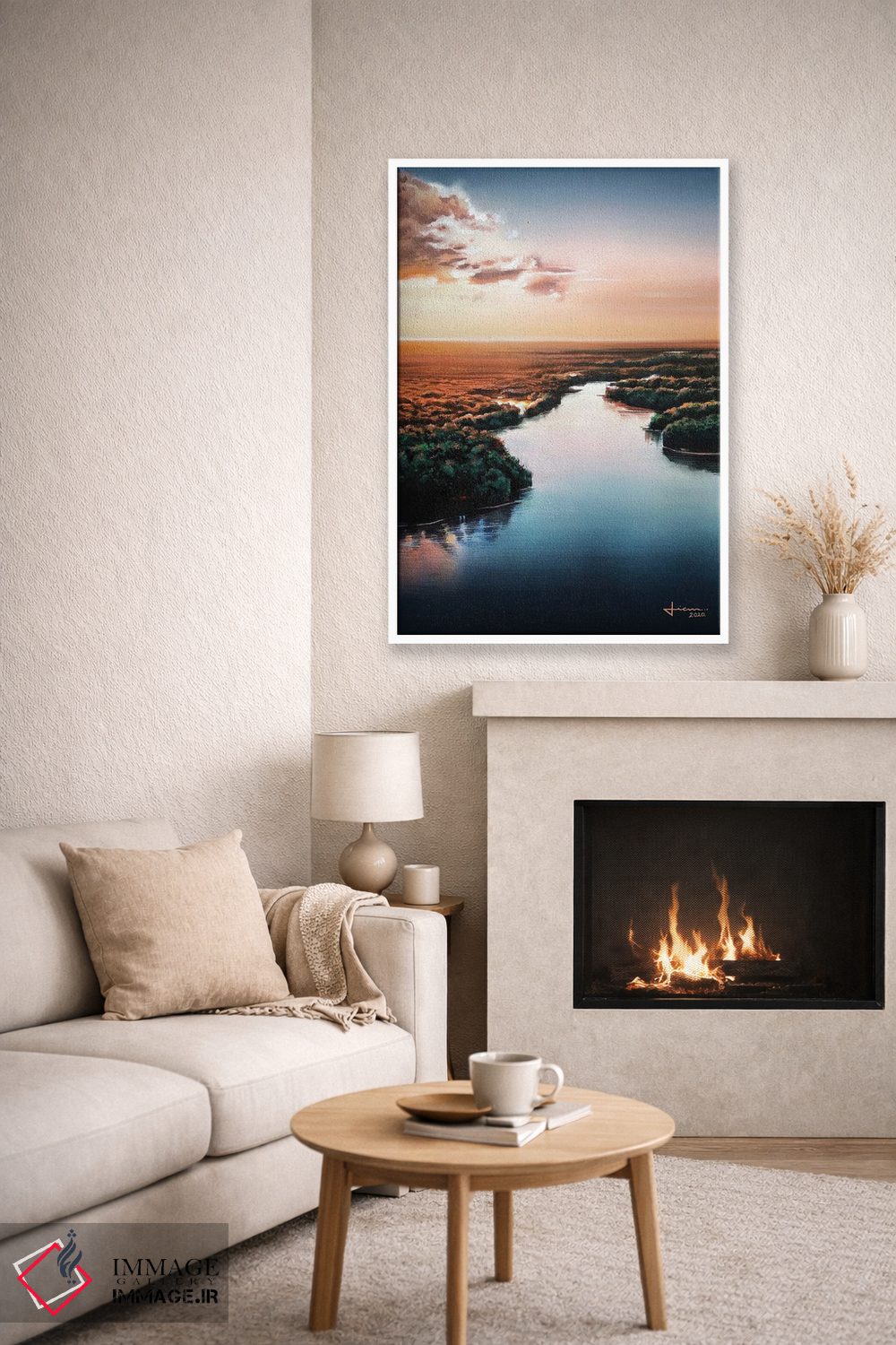 تابلو دکوراتیو غروب خورشید اثر لیام کوموات - D6W