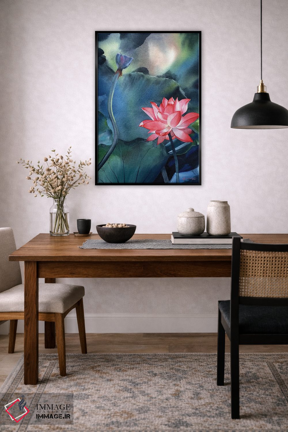 تابلو دکوراتیو نیلوفر آبی ۵ اثر لیام کوموات - D5B