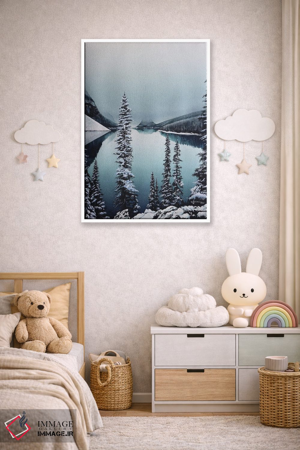 تابلو دکوراتیو دریاچه زمستانی اثر لیام کوموات - D3W