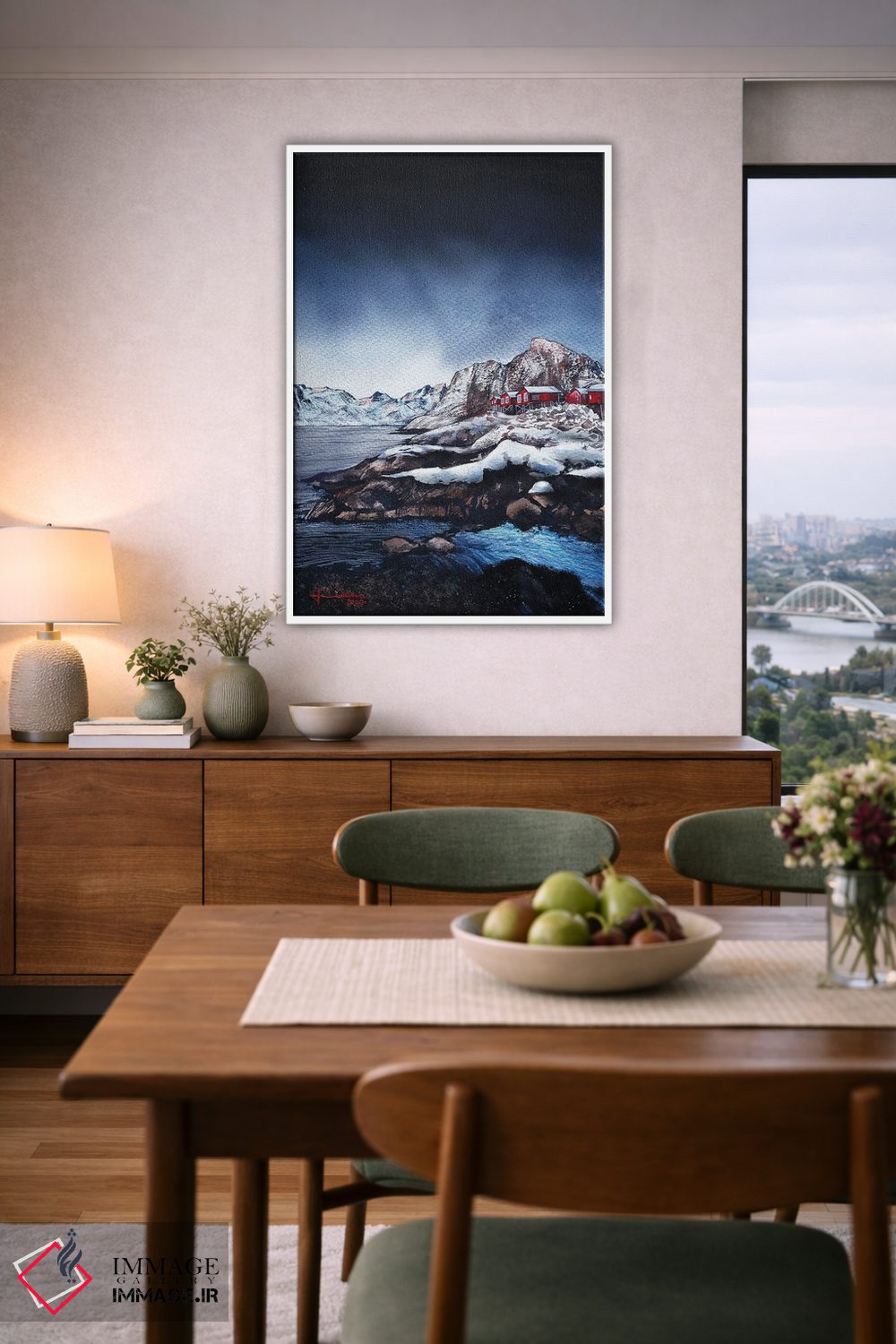 تابلو دکوراتیو خانه قرمز اثر لیام کوموات - D5W