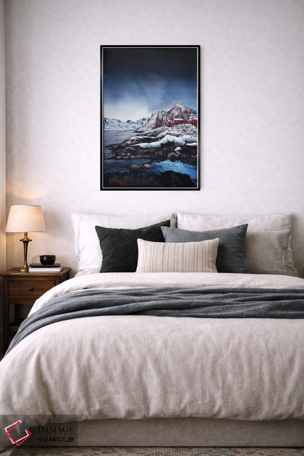 تابلو دکوراتیو خانه قرمز اثر لیام کوموات - D6B