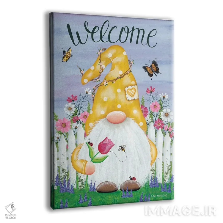 تابلو دکوراتیو کوتوله باغی بهاری اثر لیزا کندی - نمای پرسپکتیو محصول