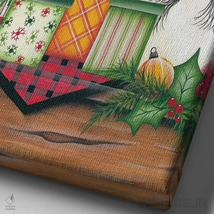 تابلو دکوراتیو عشق و شادی اثر لیزا کندی - نمای نزدیک بافت بوم