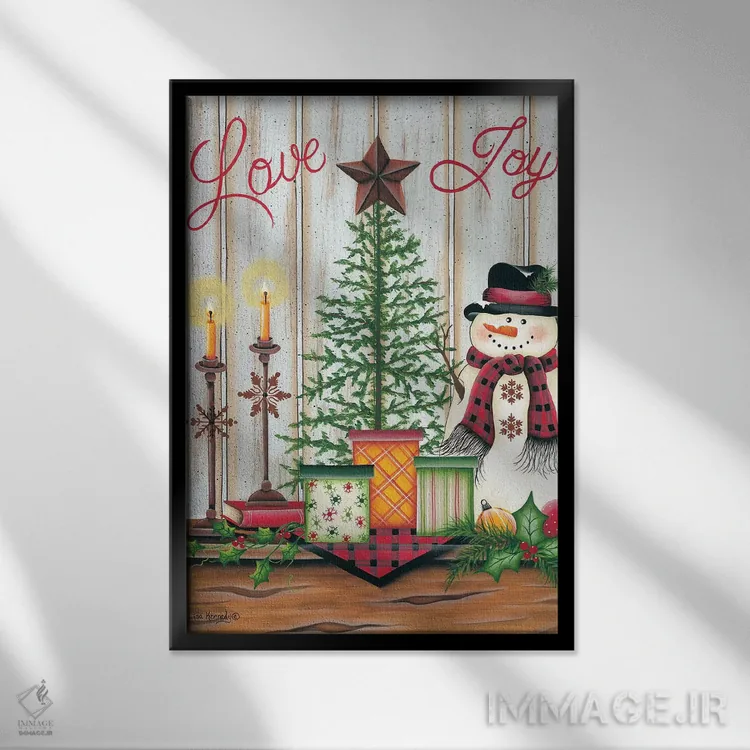 تابلو دکوراتیو عشق و شادی اثر لیزا کندی - نمای قابدار مشکی