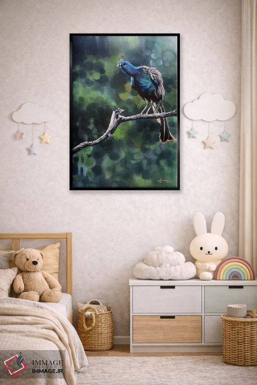 تابلو دکوراتیو طاووس نشسته اثر لیام کوموات - D5B