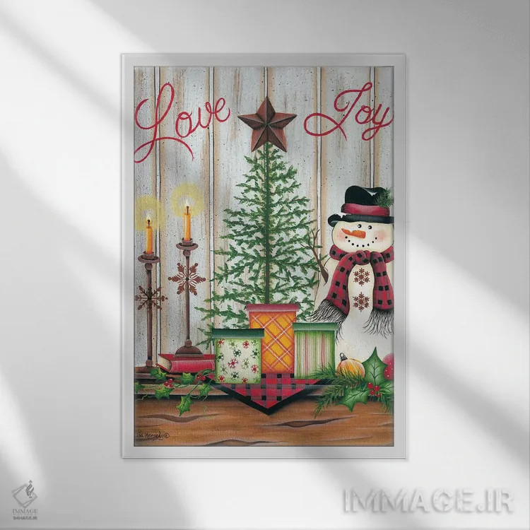 تابلو دکوراتیو عشق و شادی اثر لیزا کندی - نمای قابدار سفید