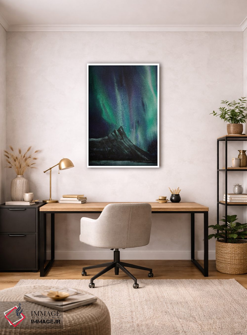 تابلو دکوراتیو شفق شمالی اثر لیام کوموات - D3W