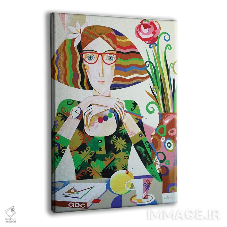 تابلو دکوراتیو خانم معلم اثر نلی لوکاشیک - نمای پرسپکتیو محصول