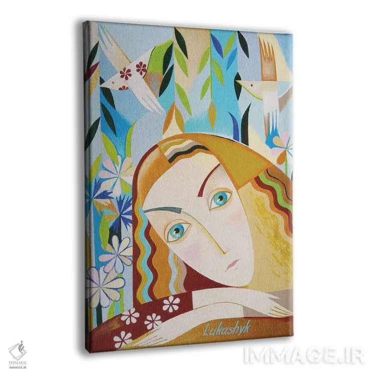 تابلو دکوراتیو آواز پرندگان اثر نلی لوکاشیک - نمای پرسپکتیو محصول