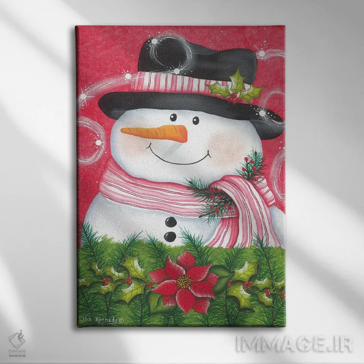 تابلو دکوراتیو آدم برفی و بنت قونسول اثر لیزا کندی - نمای روبهرو روی دیوار