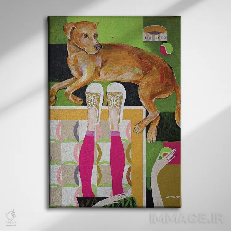 تابلو دکوراتیو پیشم بمان اثر نلی لوکاشیک - نمای روبهرو روی دیوار