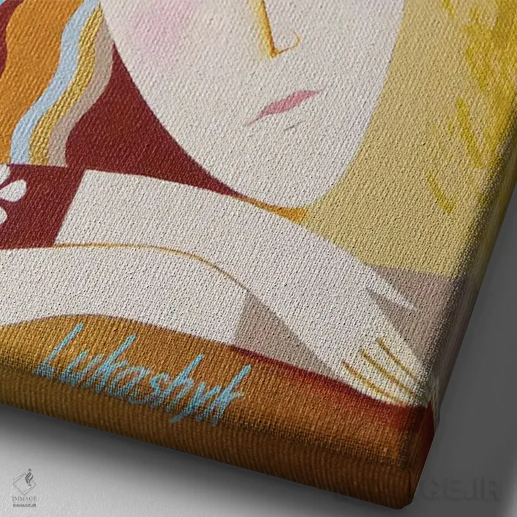 تابلو دکوراتیو آواز پرندگان اثر نلی لوکاشیک - نمای نزدیک بافت بوم