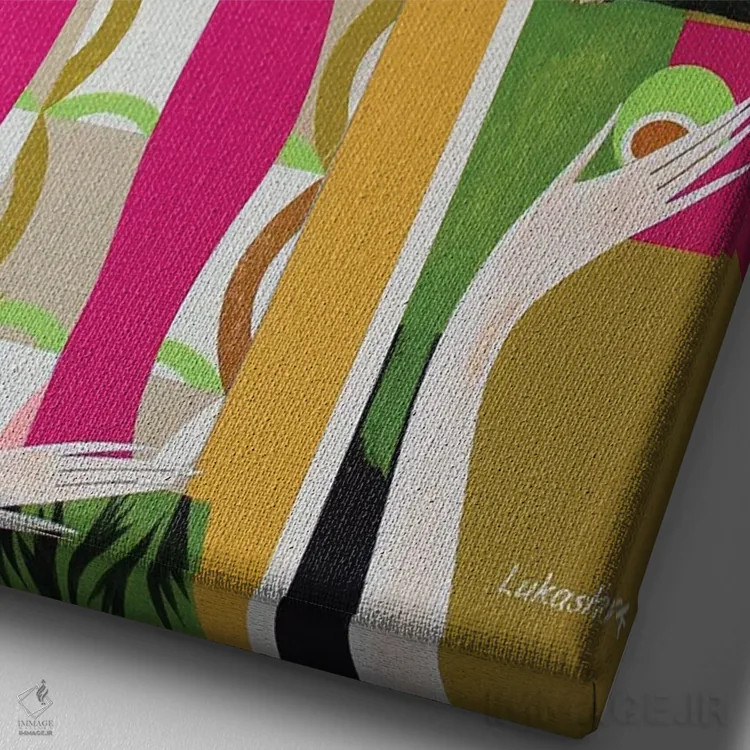 تابلو دکوراتیو پیشم بمان اثر نلی لوکاشیک - نمای نزدیک بافت بوم