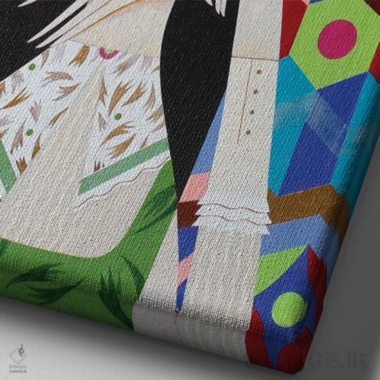 تابلو دکوراتیو نیکول اثر نلی لوکاشیک - نمای نزدیک بافت بوم