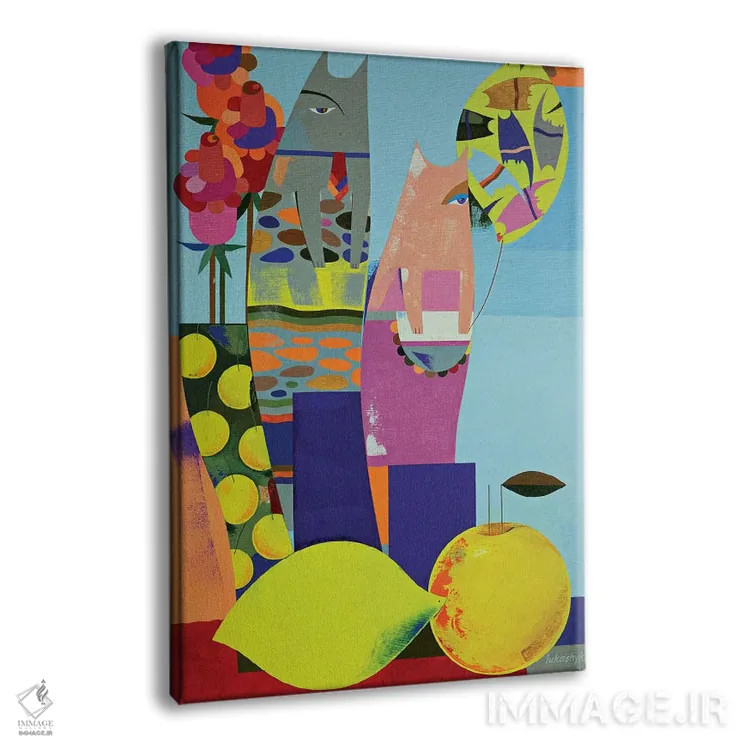 تابلو دکوراتیو خانواده اثر نلی لوکاشیک - نمای پرسپکتیو محصول