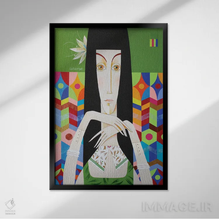 تابلو دکوراتیو نیکول اثر نلی لوکاشیک - نمای قابدار مشکی