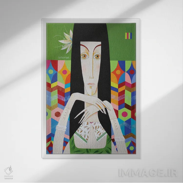 تابلو دکوراتیو نیکول اثر نلی لوکاشیک - نمای قابدار سفید