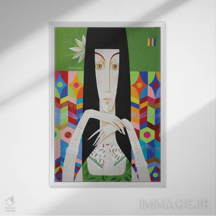 تابلو دکوراتیو نیکول اثر نلی لوکاشیک - نمای قابدار سفید